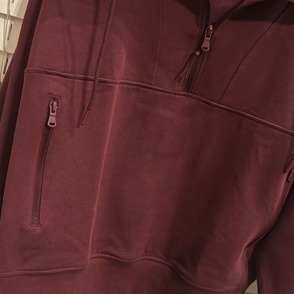 Old Navy Burgundy Quarter Zip Sweatshirt - Picture 3 of 4